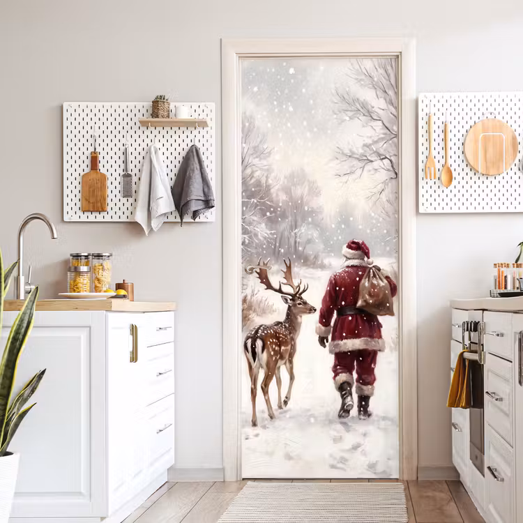 Deursticker - Kerstman - Winter - Natuur — 7