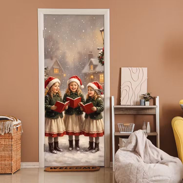 Deursticker - Kinderen - Kerst - Sneeuw — 2