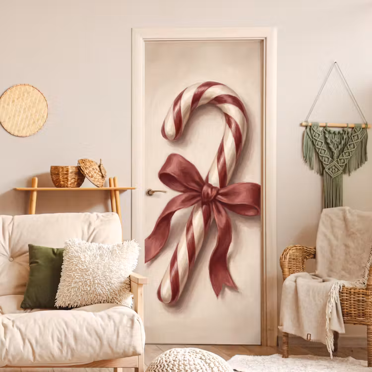 Deursticker - Pepermuntstok - Kerst - Rood — 4