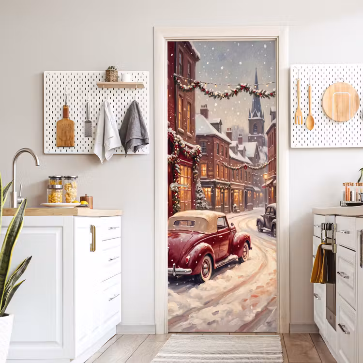 Deursticker - Stad - Kerst - Winter — 7