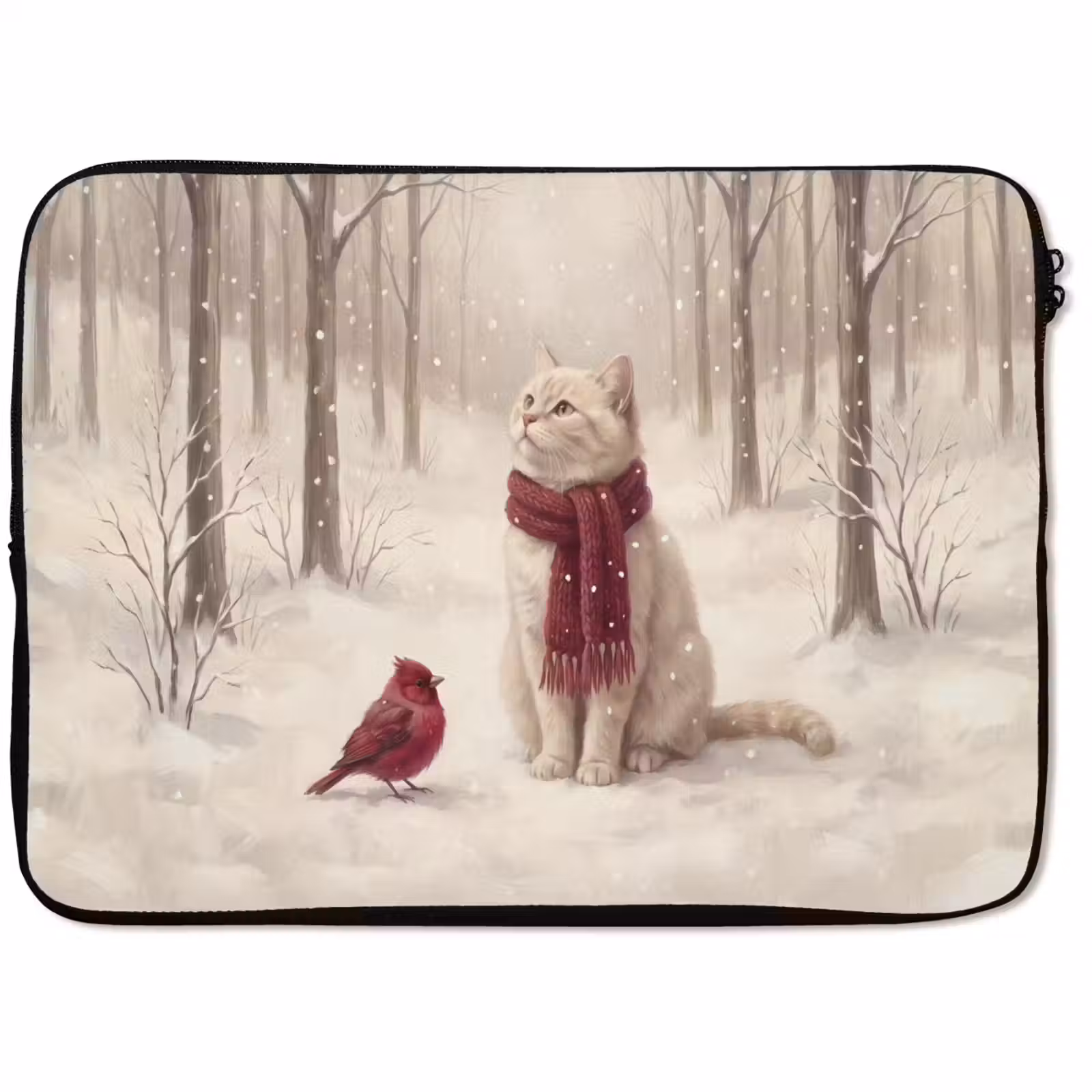 Laptophoes Kat - Vogel - Winter — 1