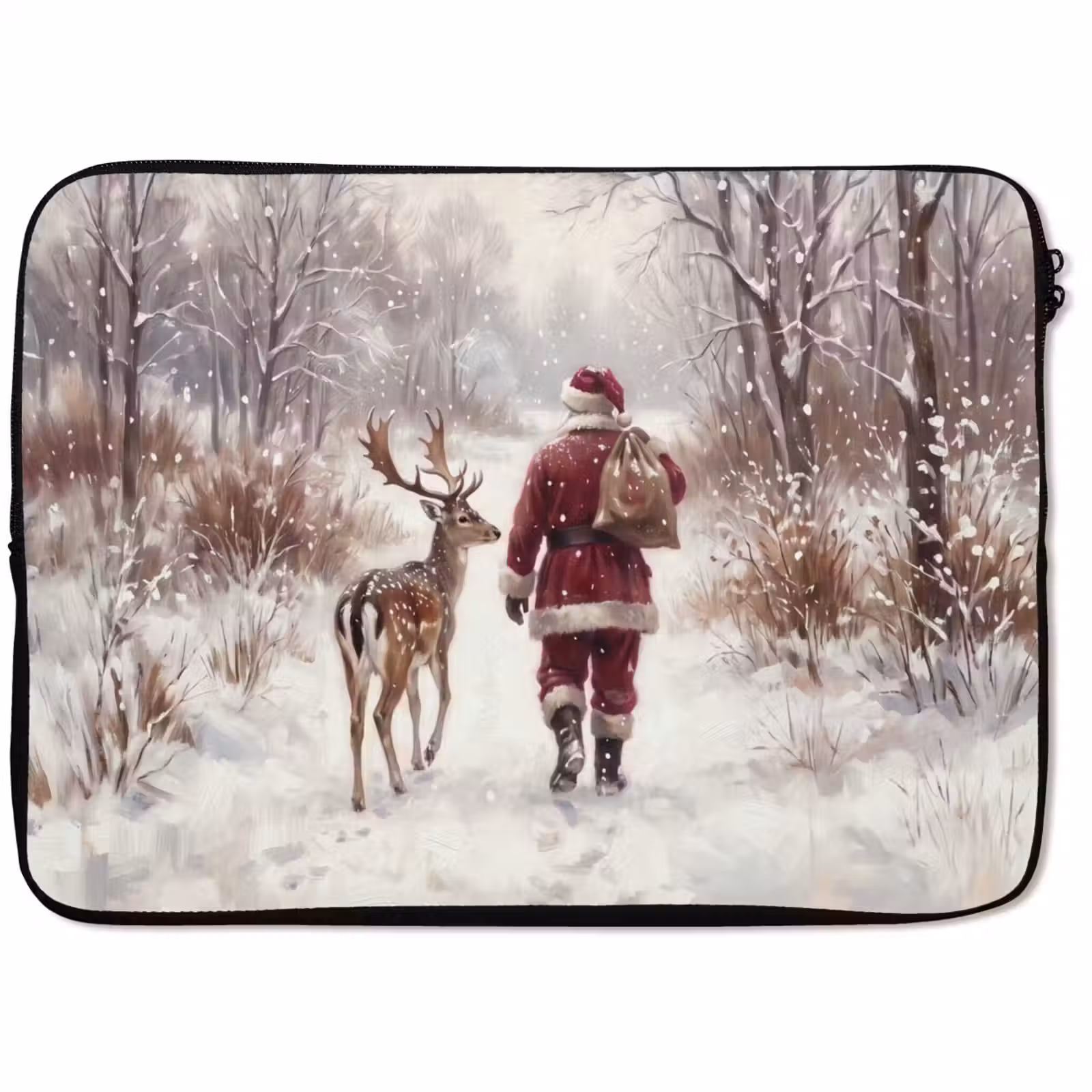 Laptophoes Kerstman - Winter - Natuur — 1