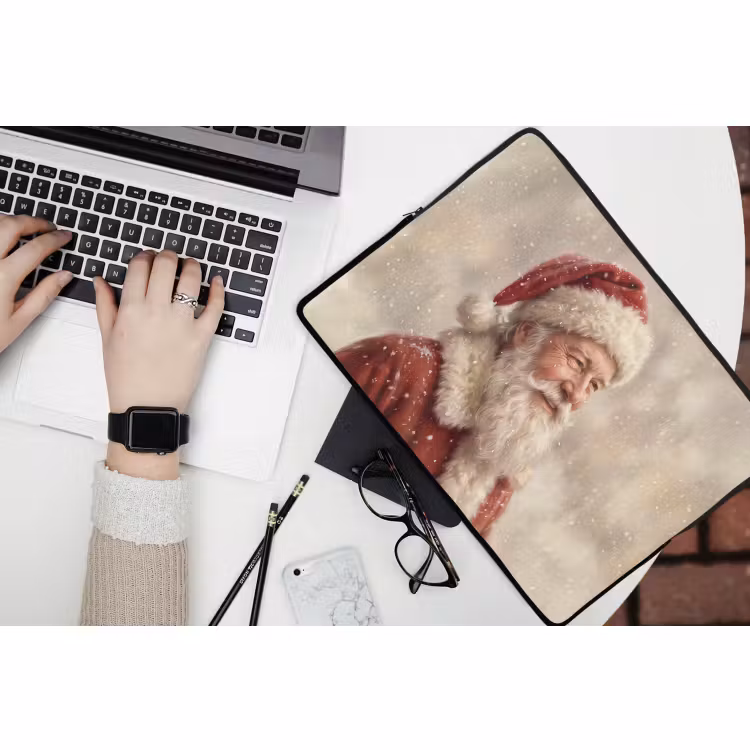 Laptophoes Kerstman - Sneeuw - Kerst — 3