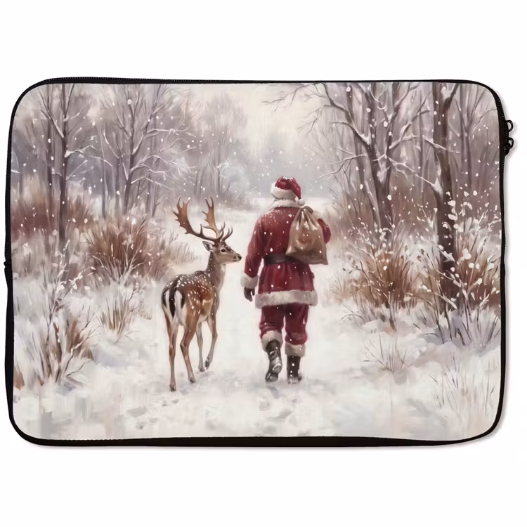 Laptophoes Kerstman - Winter - Natuur — 1