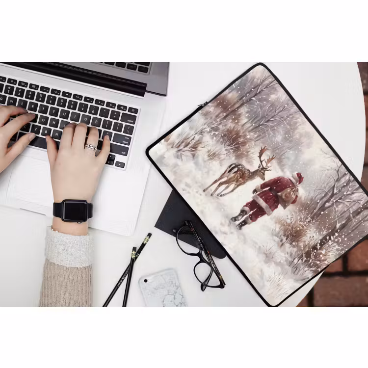 Laptophoes Kerstman - Winter - Natuur — 3