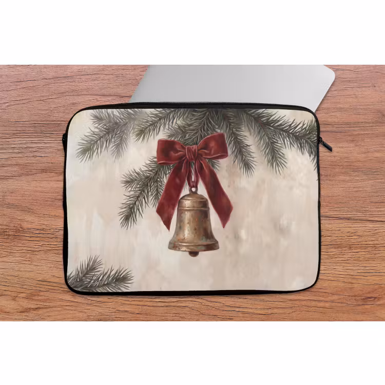Laptophoes Klok - Kerst - Strik — 2