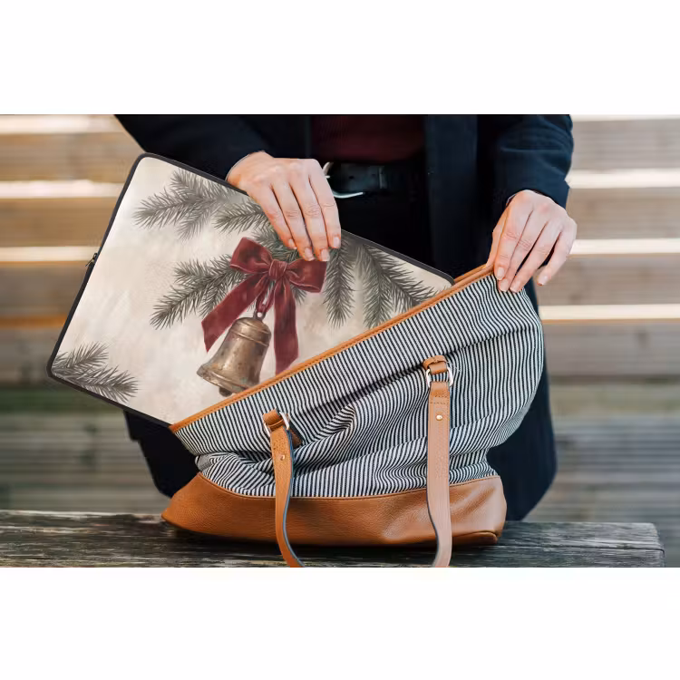 Laptophoes Klok - Kerst - Strik — 4