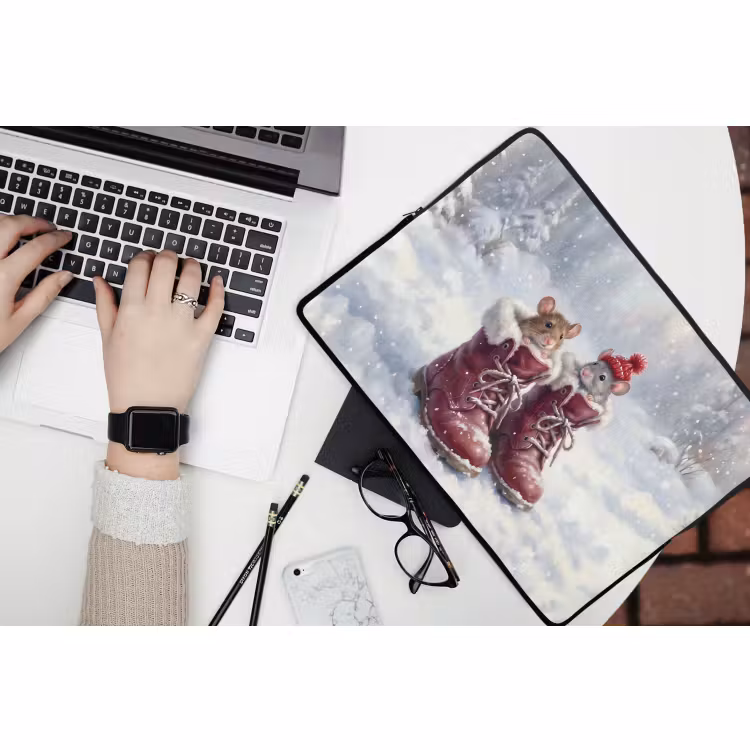 Laptophoes Muizen - Laarzen - Sneeuw — 3