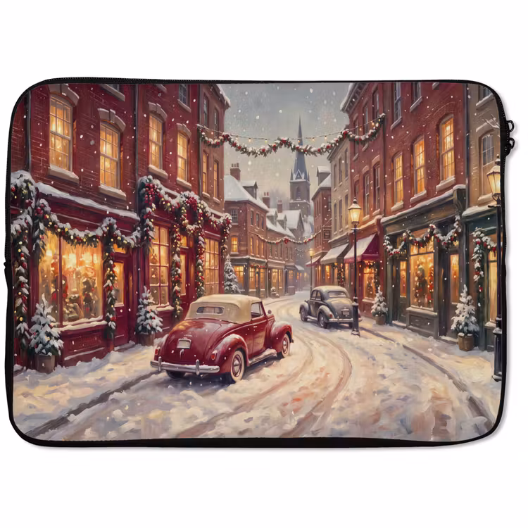 Laptophoes Stad - Kerst - Winter — 1