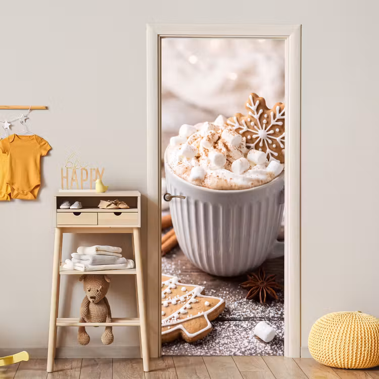 Deursticker - Drank - Marshmallows - Kerst — 6