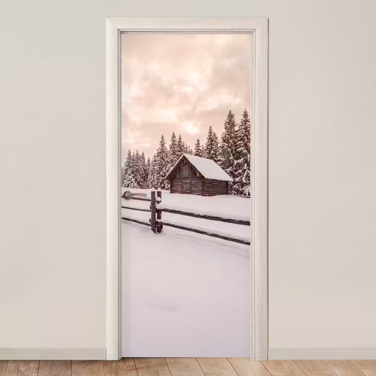 Deursticker - Hut - Sneeuw - Winter — 1