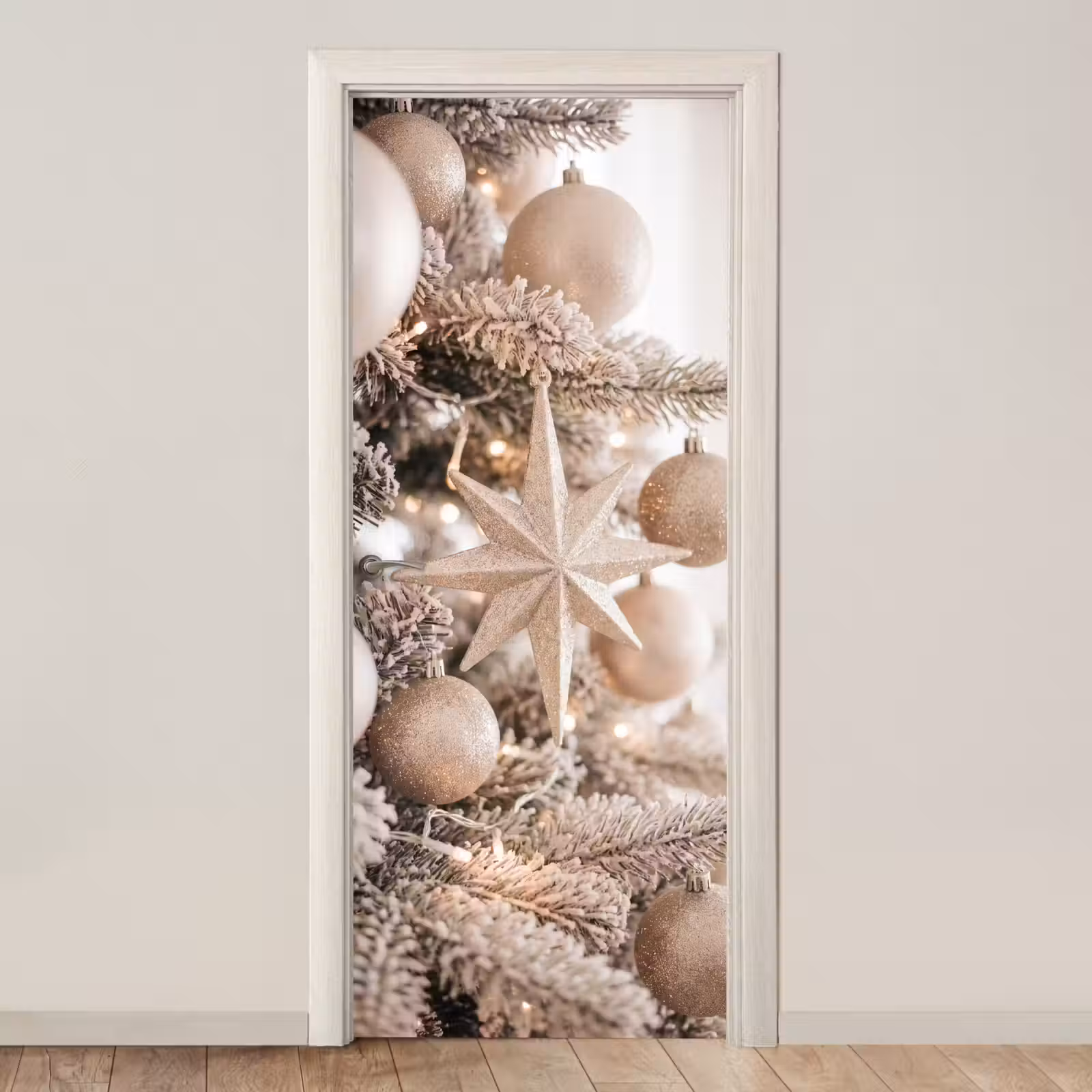 Deursticker - Kerstboom - Goud - Kerst — 1