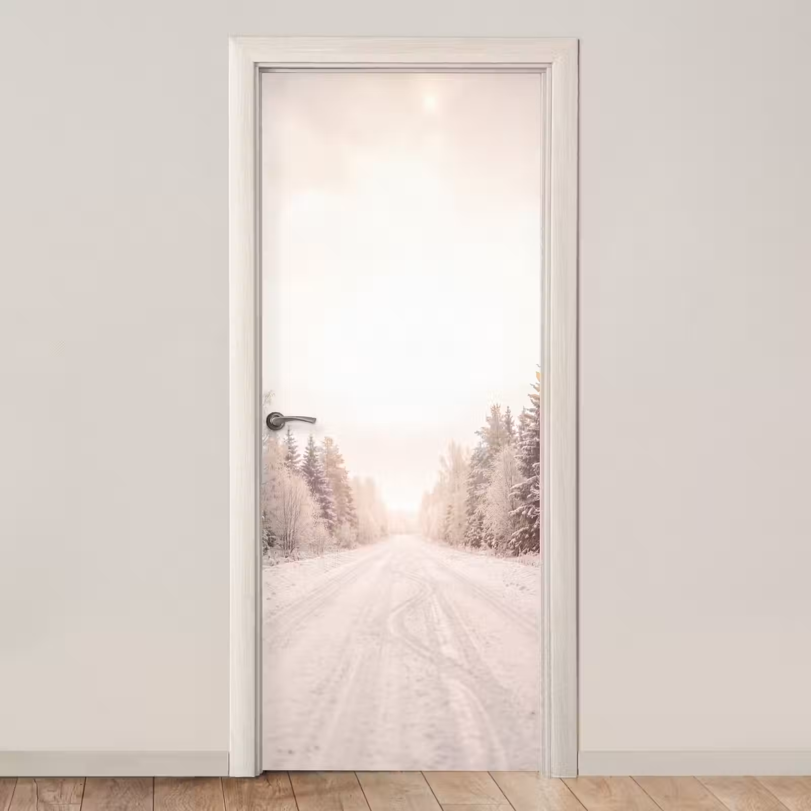 Deursticker - Weg - Sneeuw - Winter — 1