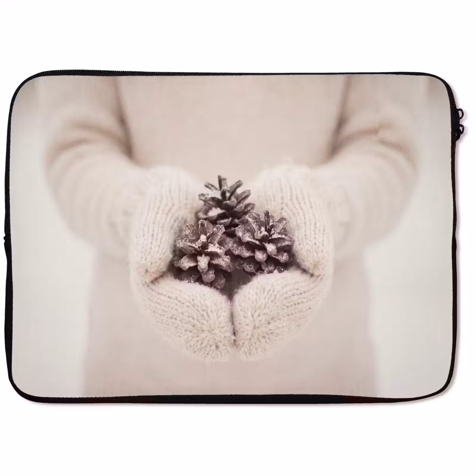 Laptophoes Dennenappels - Sneeuw - Winter — 1