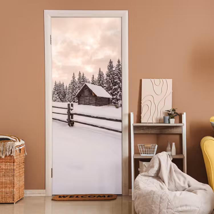 Deursticker - Hut - Sneeuw - Winter — 2