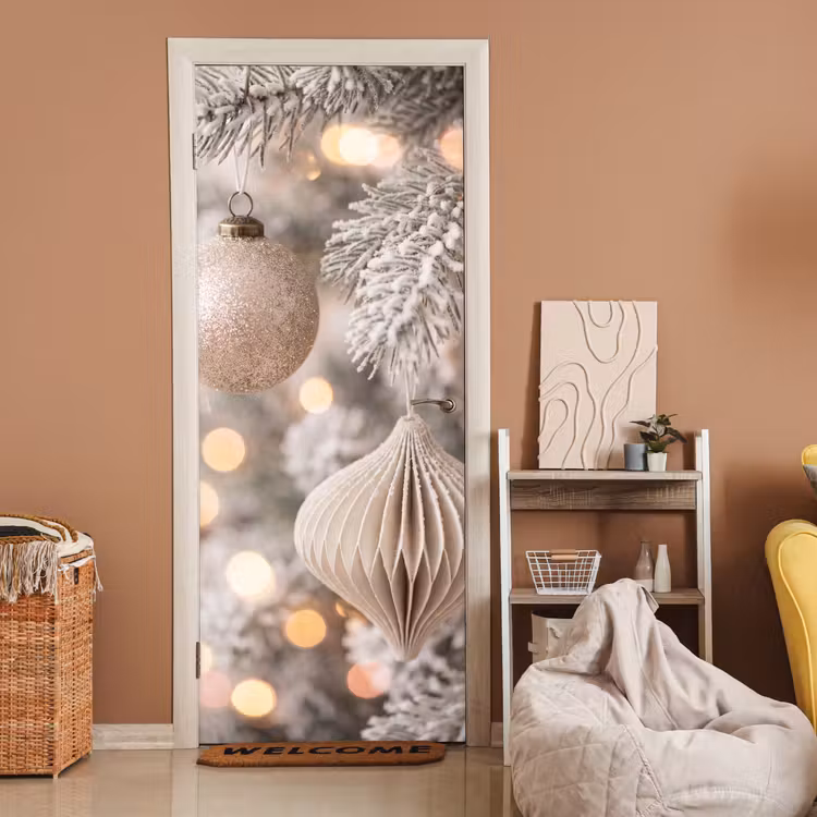 Deursticker - Kerstbal - Kerst - Goud — 2