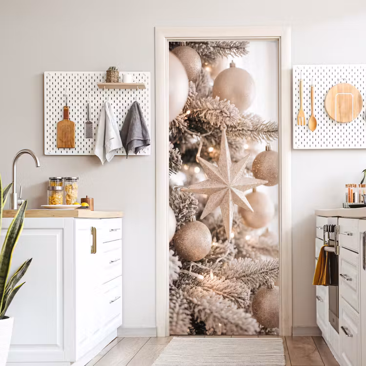 Deursticker - Kerstboom - Goud - Kerst — 7