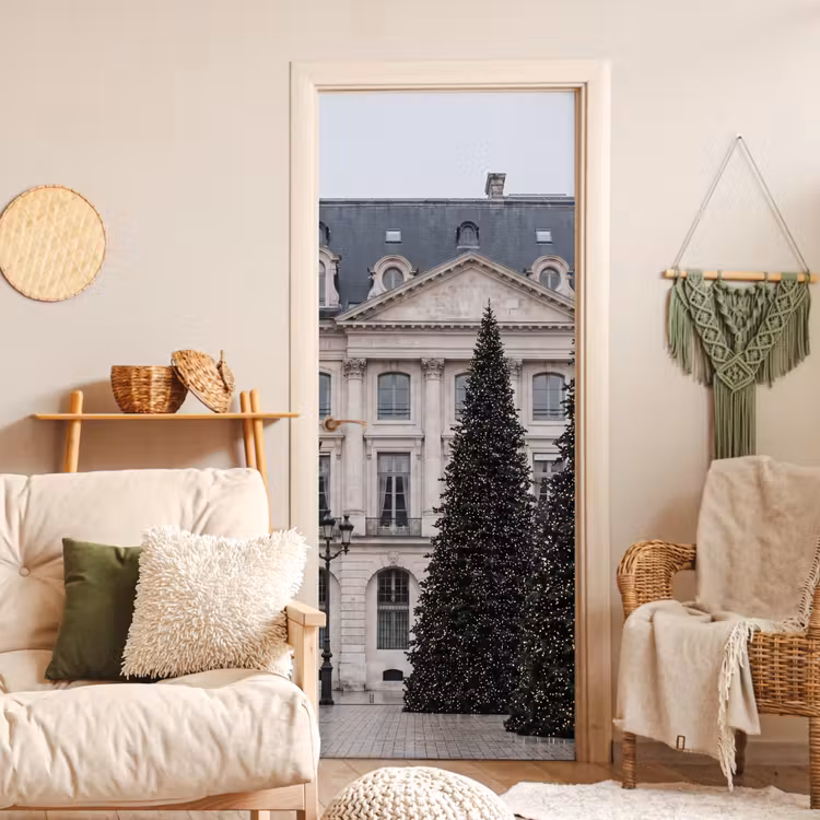 Deursticker - Kerstboom - Verlicht - Winter — 4