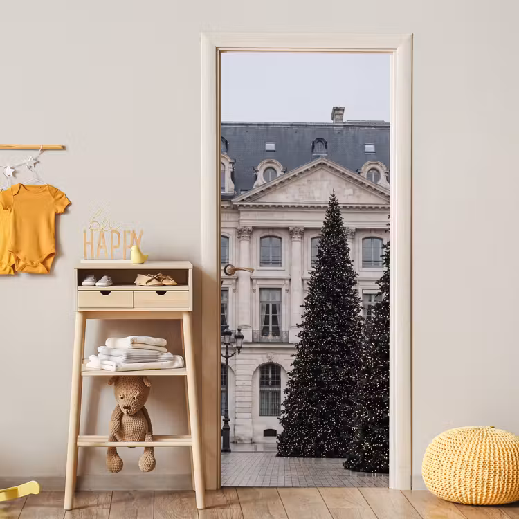 Deursticker - Kerstboom - Verlicht - Winter — 6