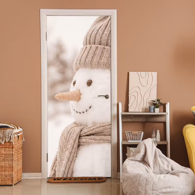 Deursticker - Sneeuwpop - Winter - Sneeuw — 2