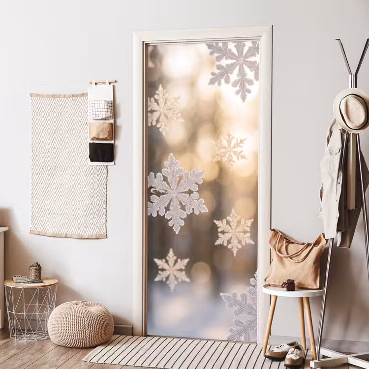 Deursticker - Sneeuwvlokken - Winter - Natuur — 8
