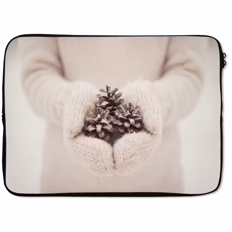 Laptophoes Dennenappels - Sneeuw - Winter — 1