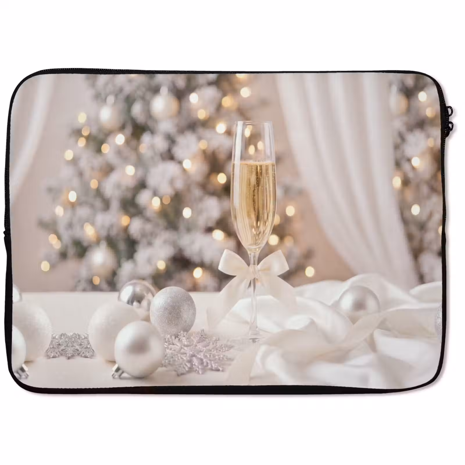 Laptophoes Champagneglas - Kerst - Feest — 1