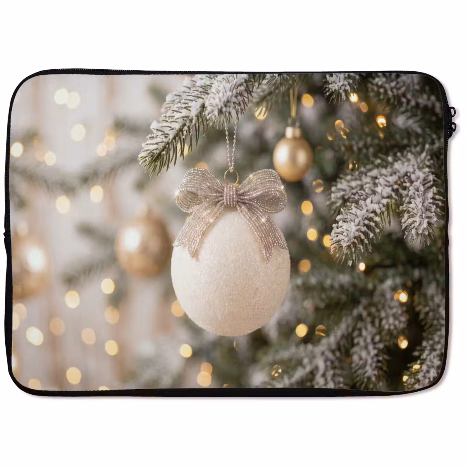 Laptophoes Kerstbal - Wit - Kerst — 1
