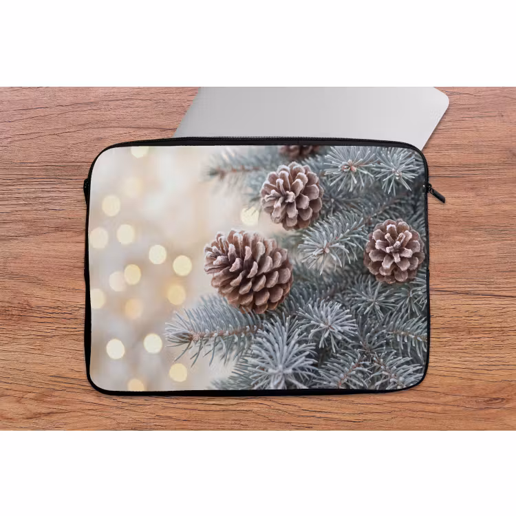 Laptophoes Berijpte dennenappel - Winter — 2