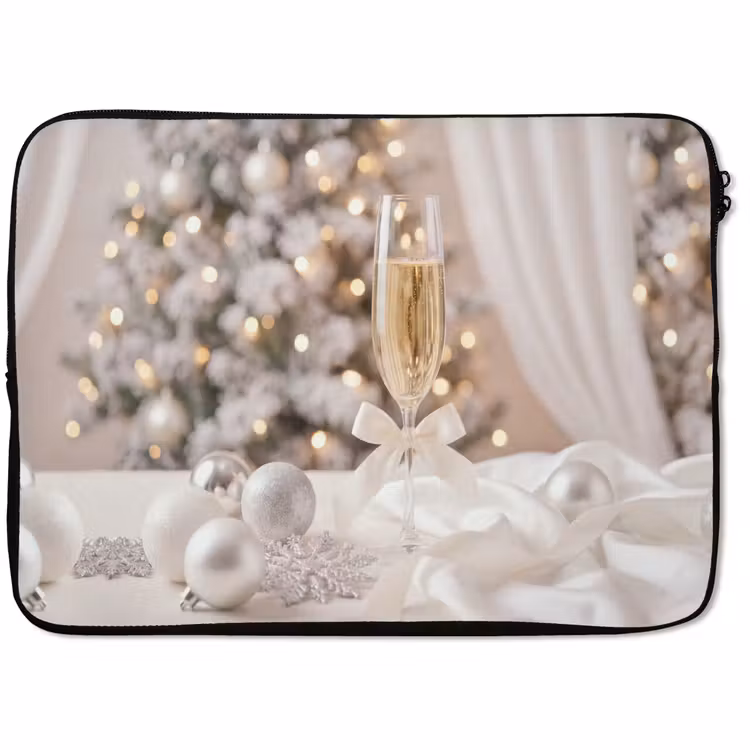 Laptophoes Champagneglas - Kerst - Feest — 1