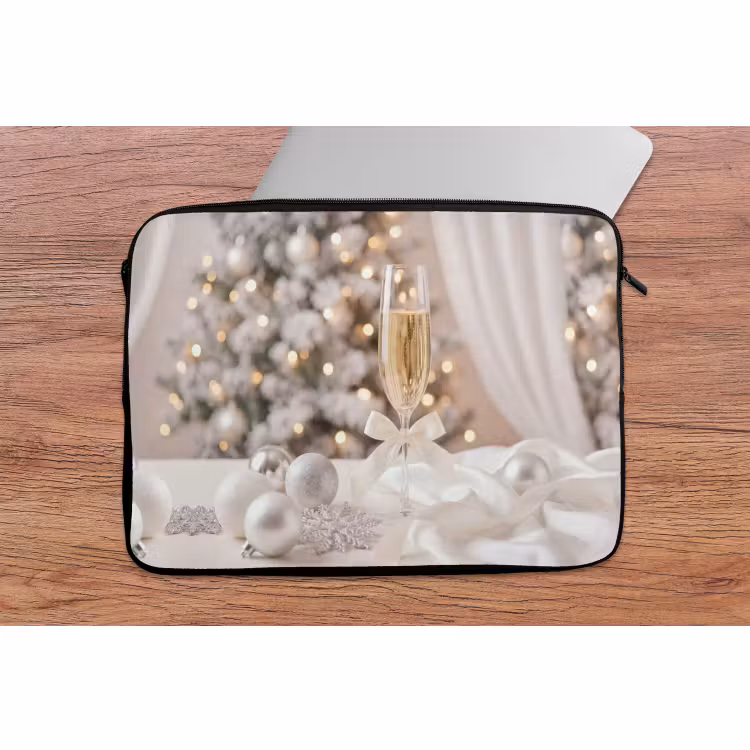 Laptophoes Champagneglas - Kerst - Feest — 2