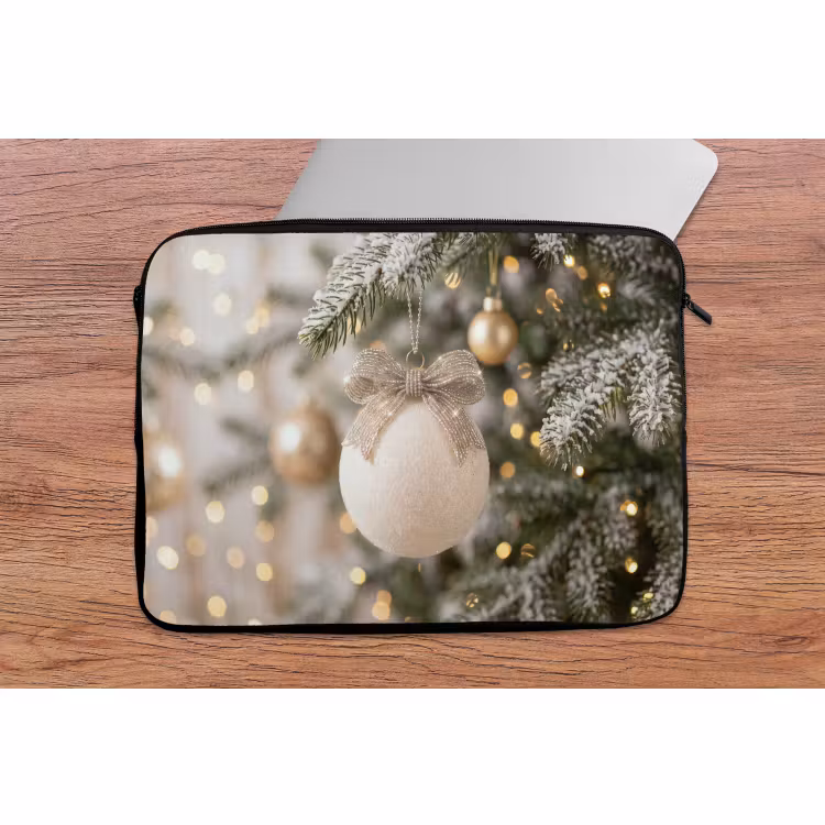 Laptophoes Kerstbal - Wit - Kerst — 2