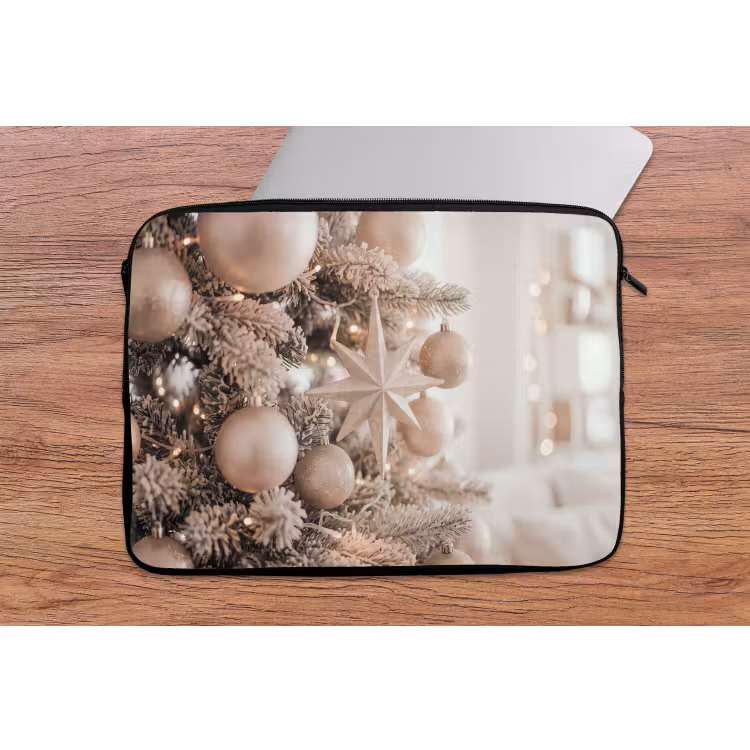 Laptophoes Kerstboom - Goud - Kerst — 2