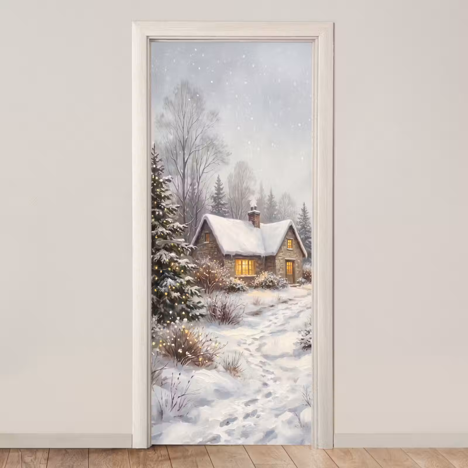 Deursticker - Bos - Winter - Landschap — 1