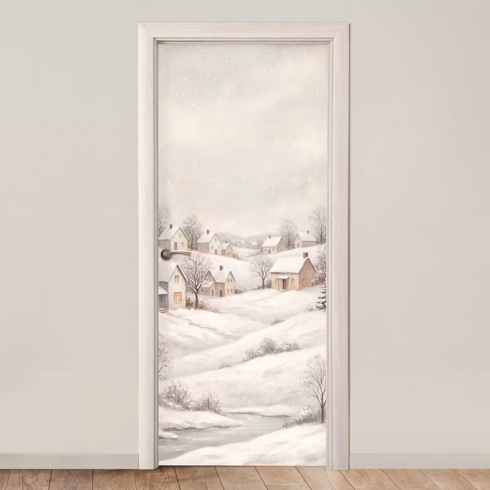 Deursticker - Dorp - Winter - Sneeuw — 1