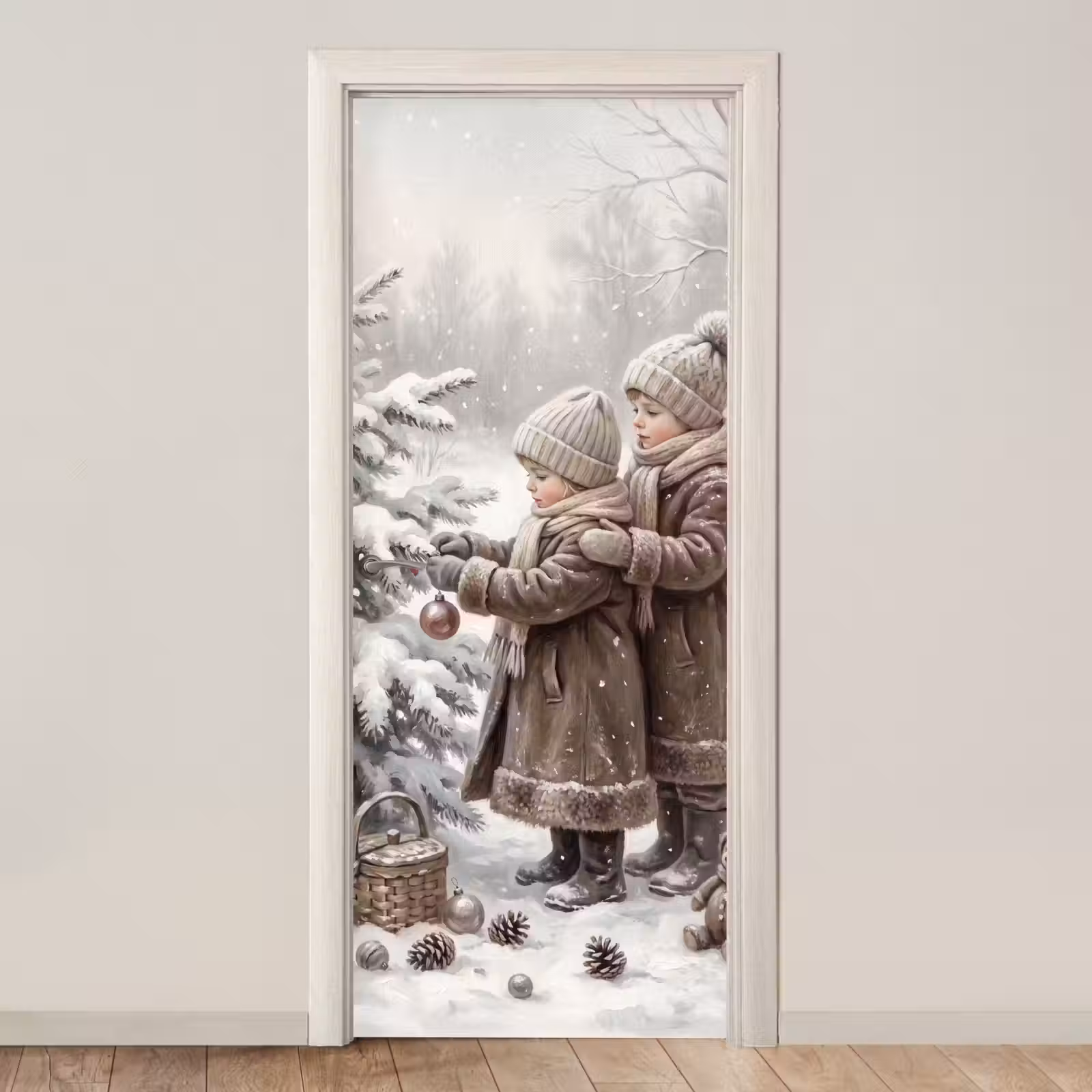 Deursticker - Kinderen - Kerst - Winter — 1