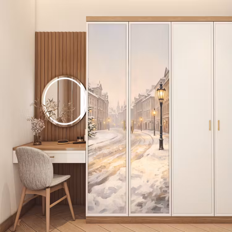 Deursticker - Besneeuwde straat - Kerst — 5