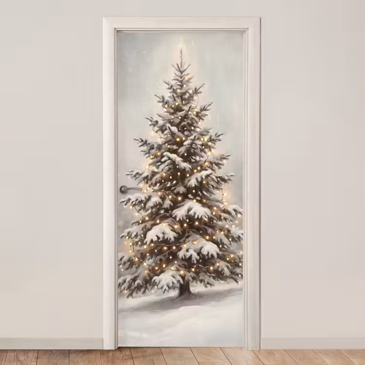 Deursticker - Boom - Kerst - Lichtjes — 1