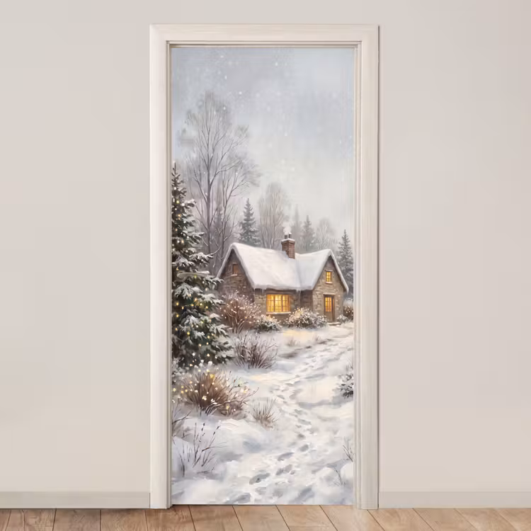 Deursticker - Bos - Winter - Landschap — 1