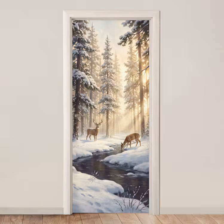 Deursticker - Dieren - Sneeuw - Natuur — 1