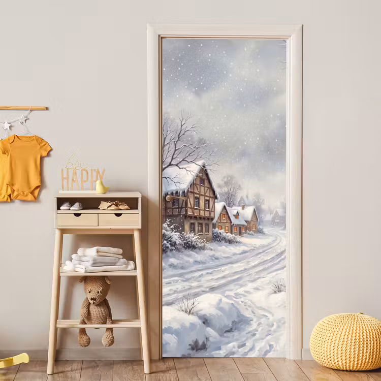 Deursticker - Dorp - Sneeuw - Winter — 6