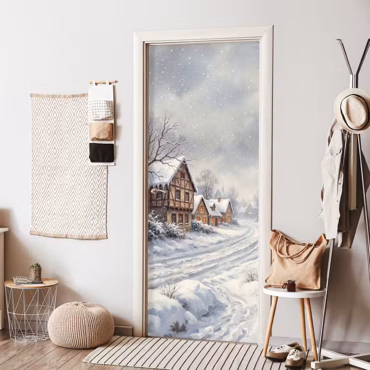 Deursticker - Dorp - Sneeuw - Winter — 8