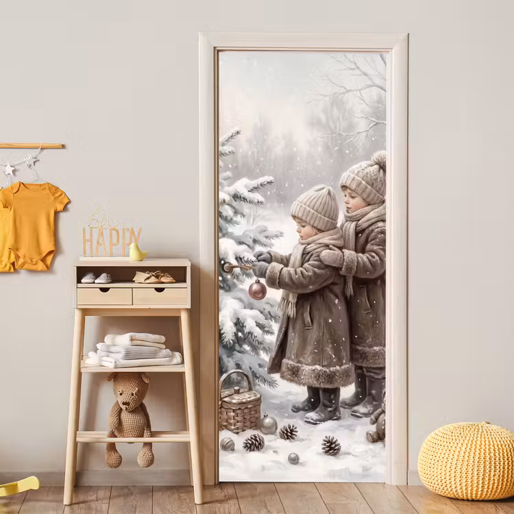 Deursticker - Kinderen - Kerst - Winter — 6