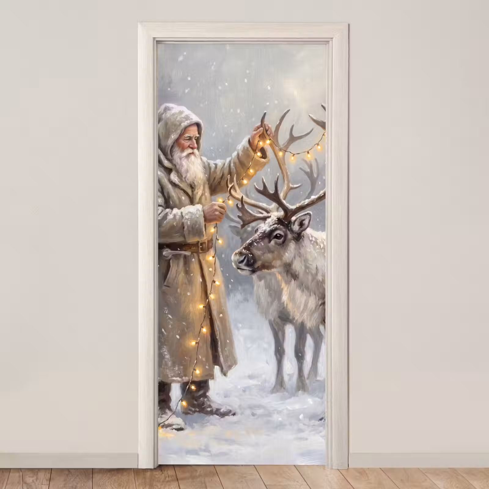 Deursticker - Kerstman - Hert - Winter — 1