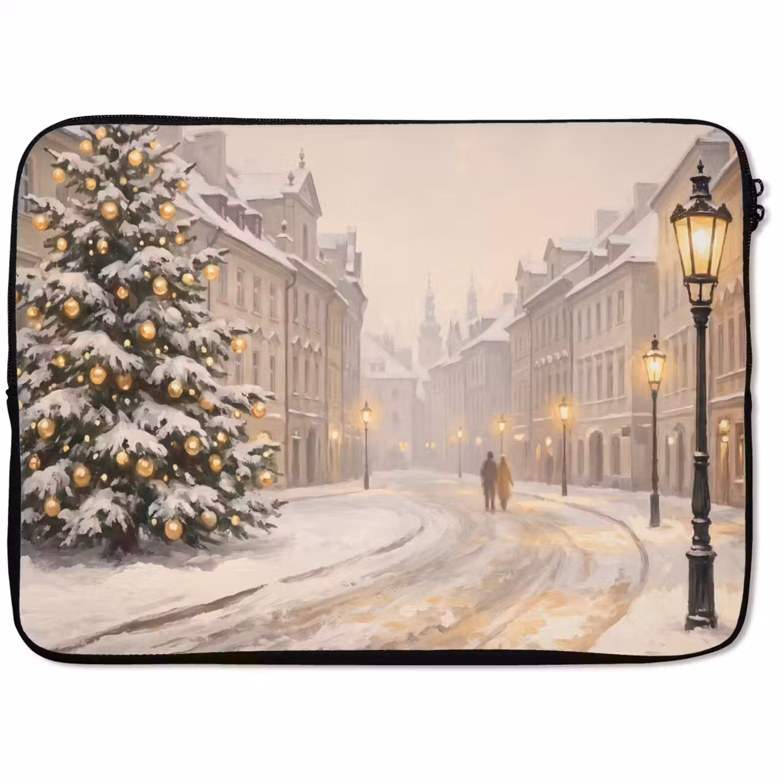 Laptophoes Besneeuwde straat - Kerst — 1