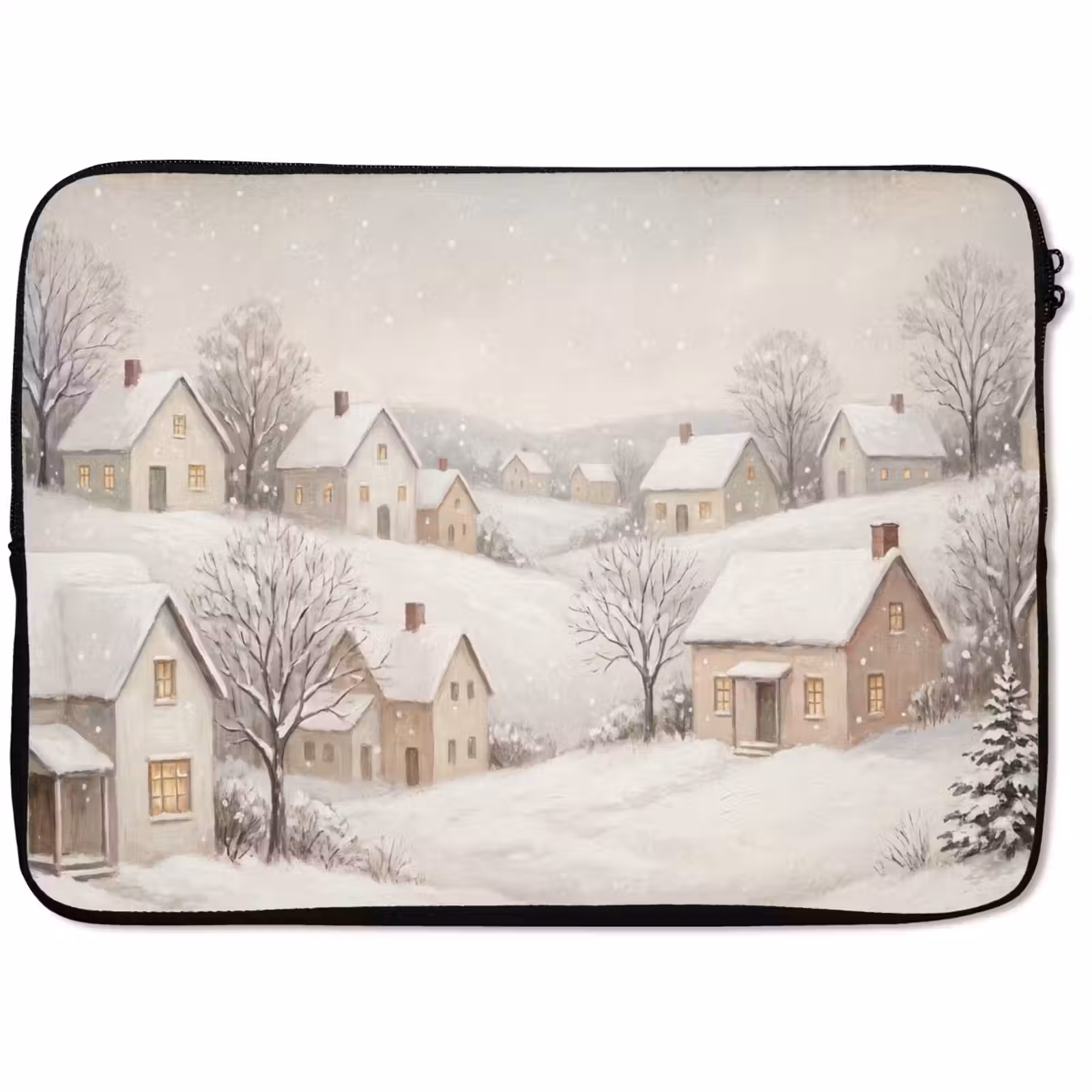 Laptophoes Dorp - Winter - Sneeuw — 1
