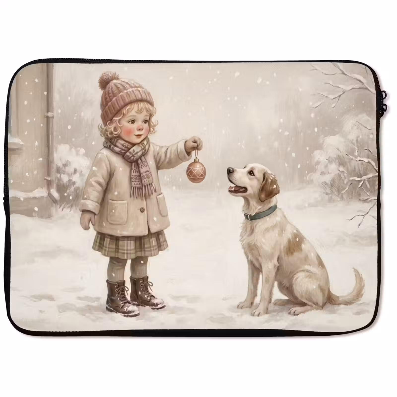 Laptophoes Kind - Hond - Sneeuw — 1
