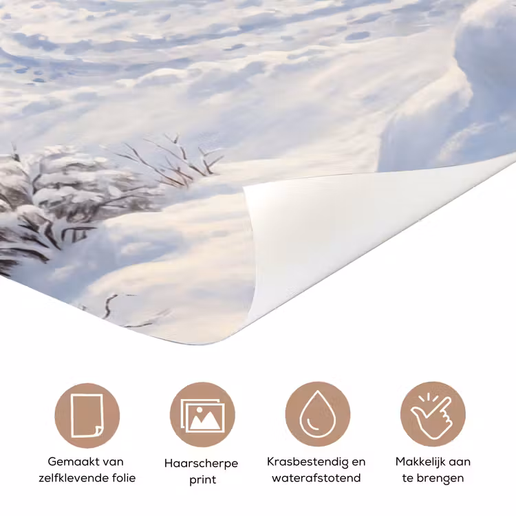 Deursticker - Kerk - Winter - Landschap — 3
