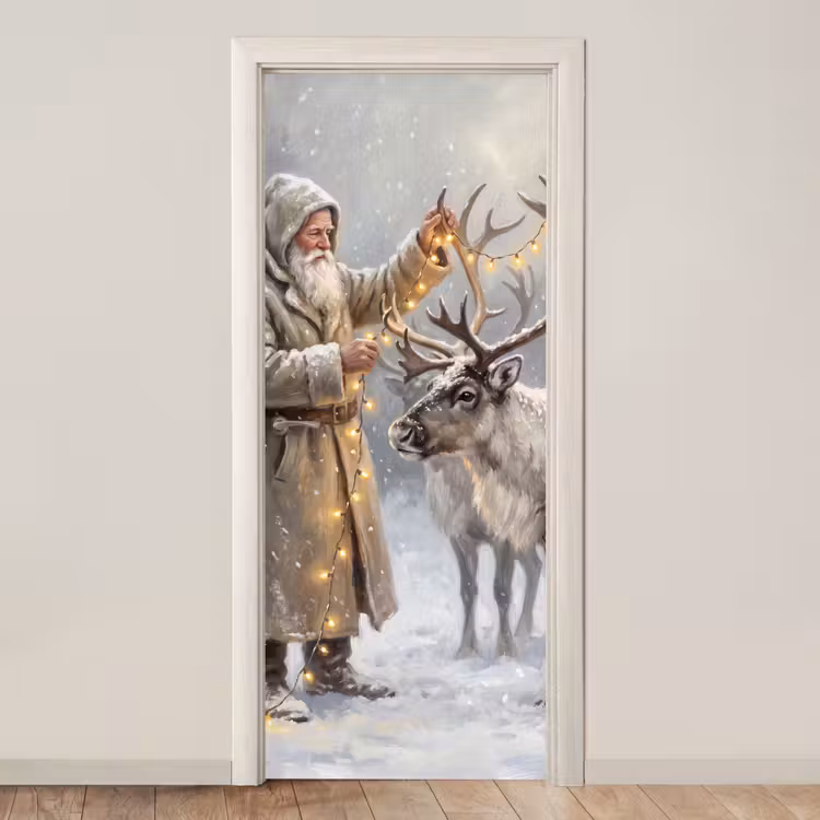 Deursticker - Kerstman - Hert - Winter — 1