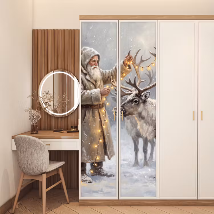 Deursticker - Kerstman - Hert - Winter — 5